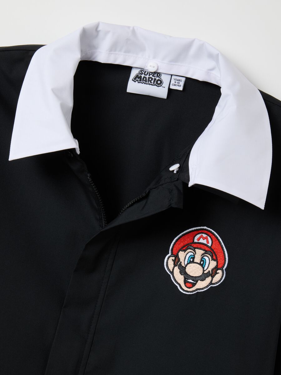 Multicoloured cotton blend children's school smock with Super Mario logo_2