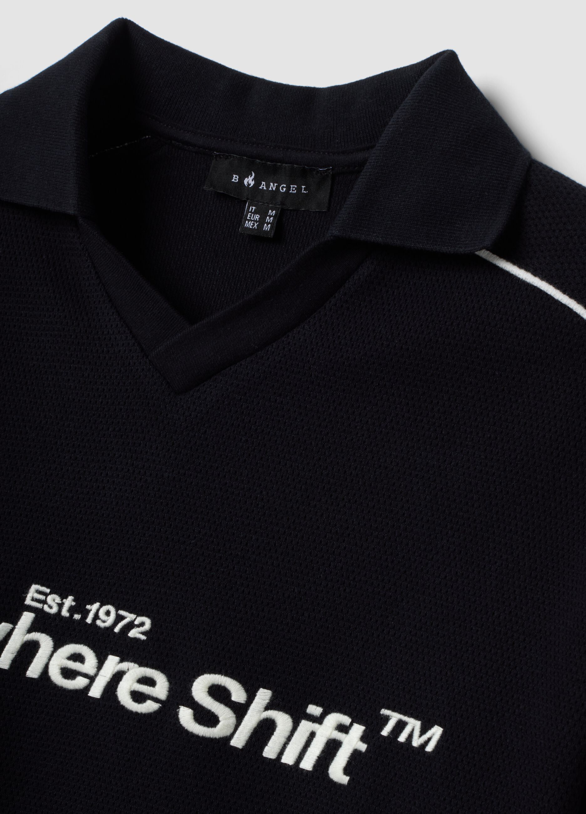 Polo blu in puro cotone over fit a maniche corte