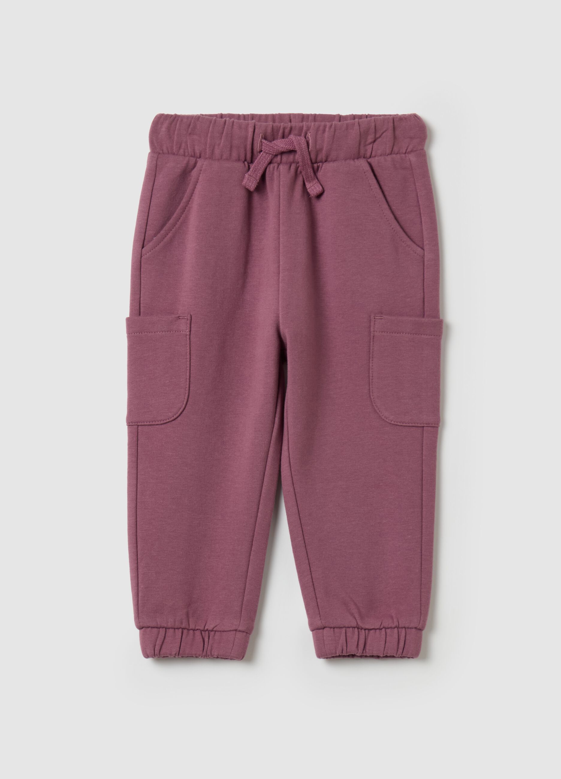 Plush joggers with pockets and drawstring