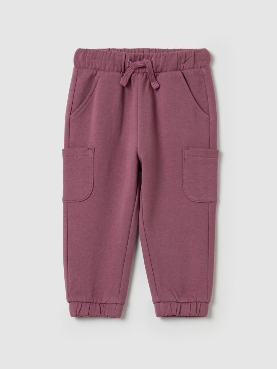 Plush joggers with pockets and drawstring_0