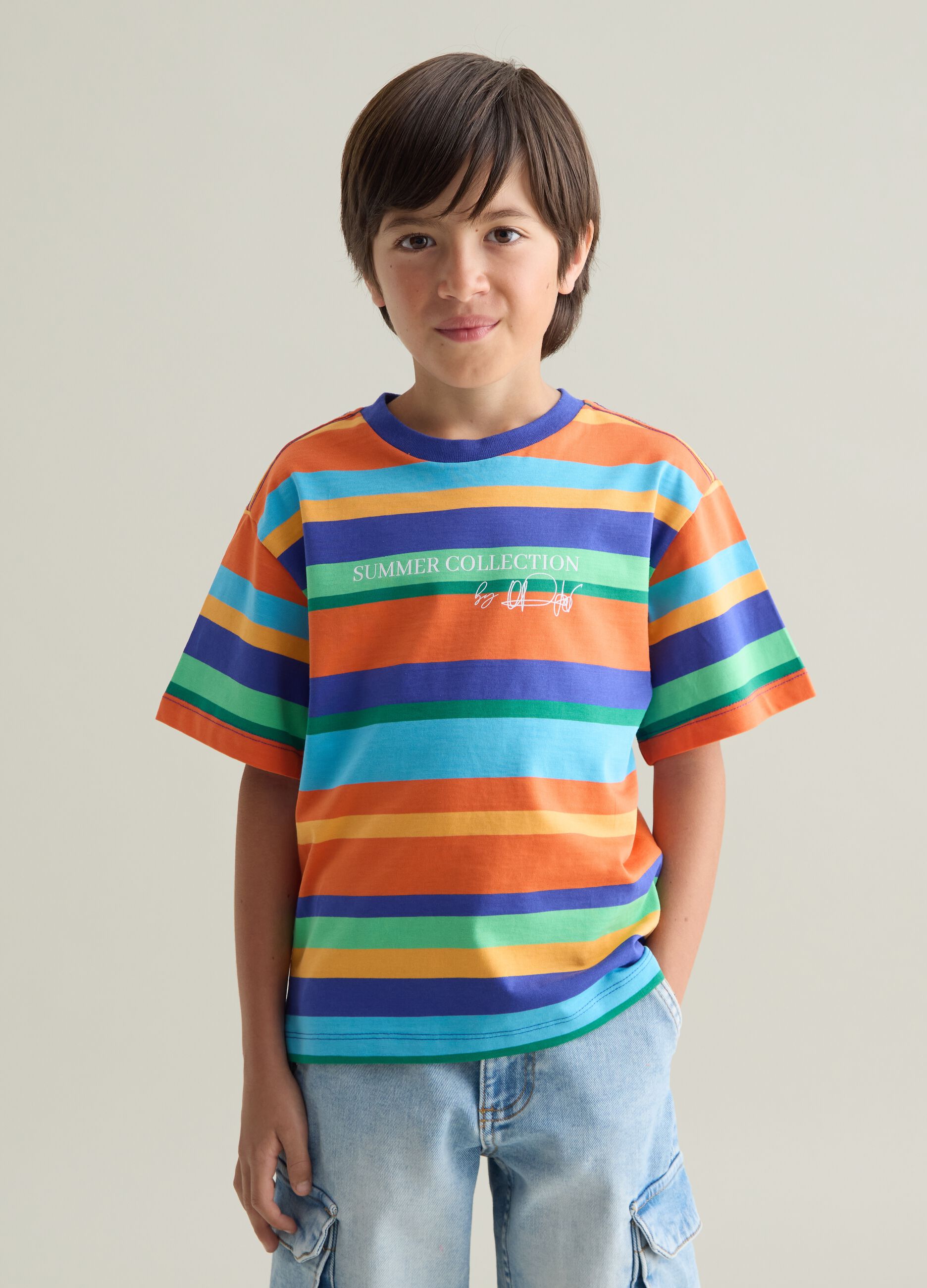 Children's multicolor pure cotton t-shirt in regular fit