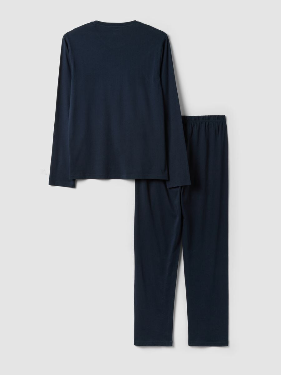 Pigiama blu in cotone organico_5
