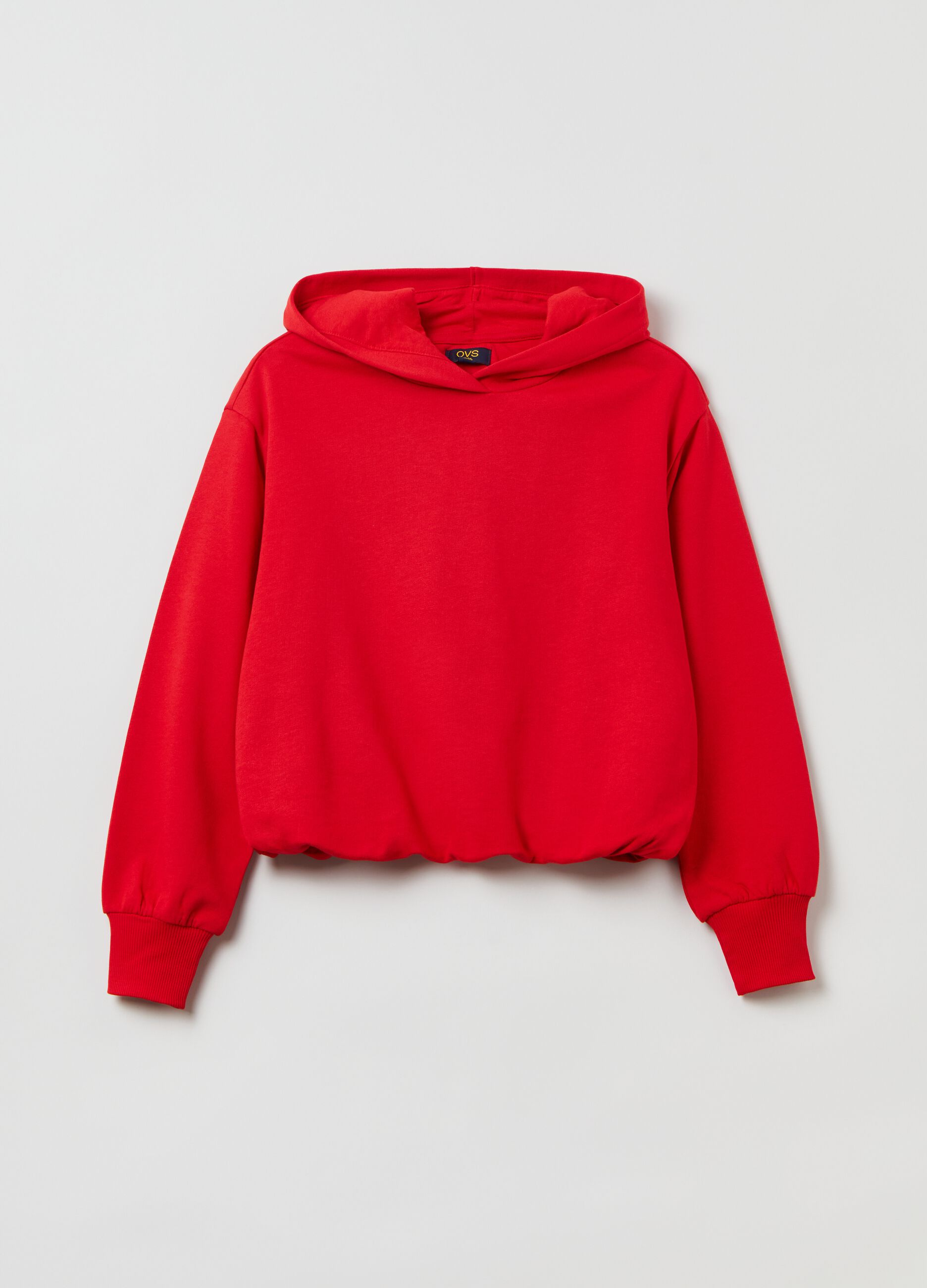 Fleece crop top with hood