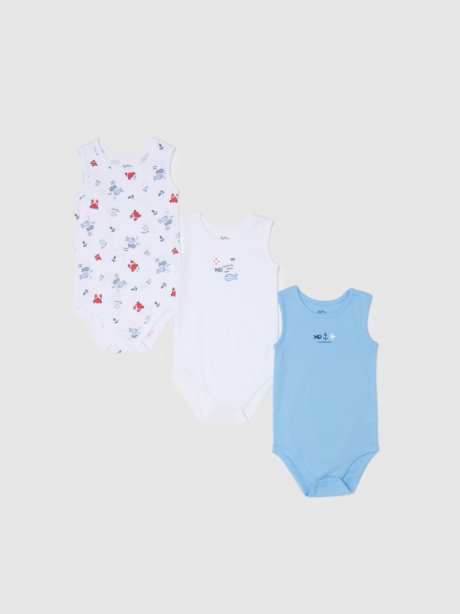 Three-pack bodysuits in organic cotton with print_0