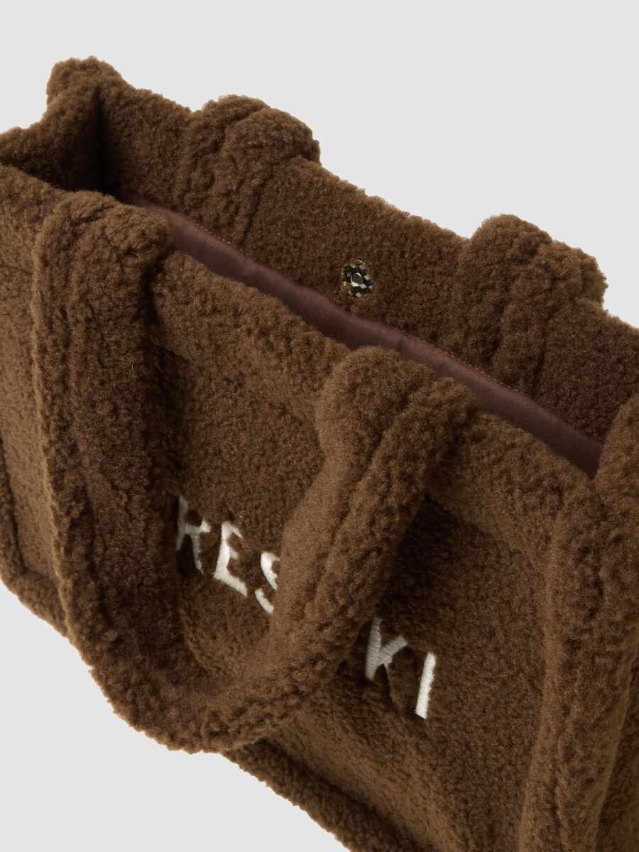 Borsa a mano marrone effetto teddy_2