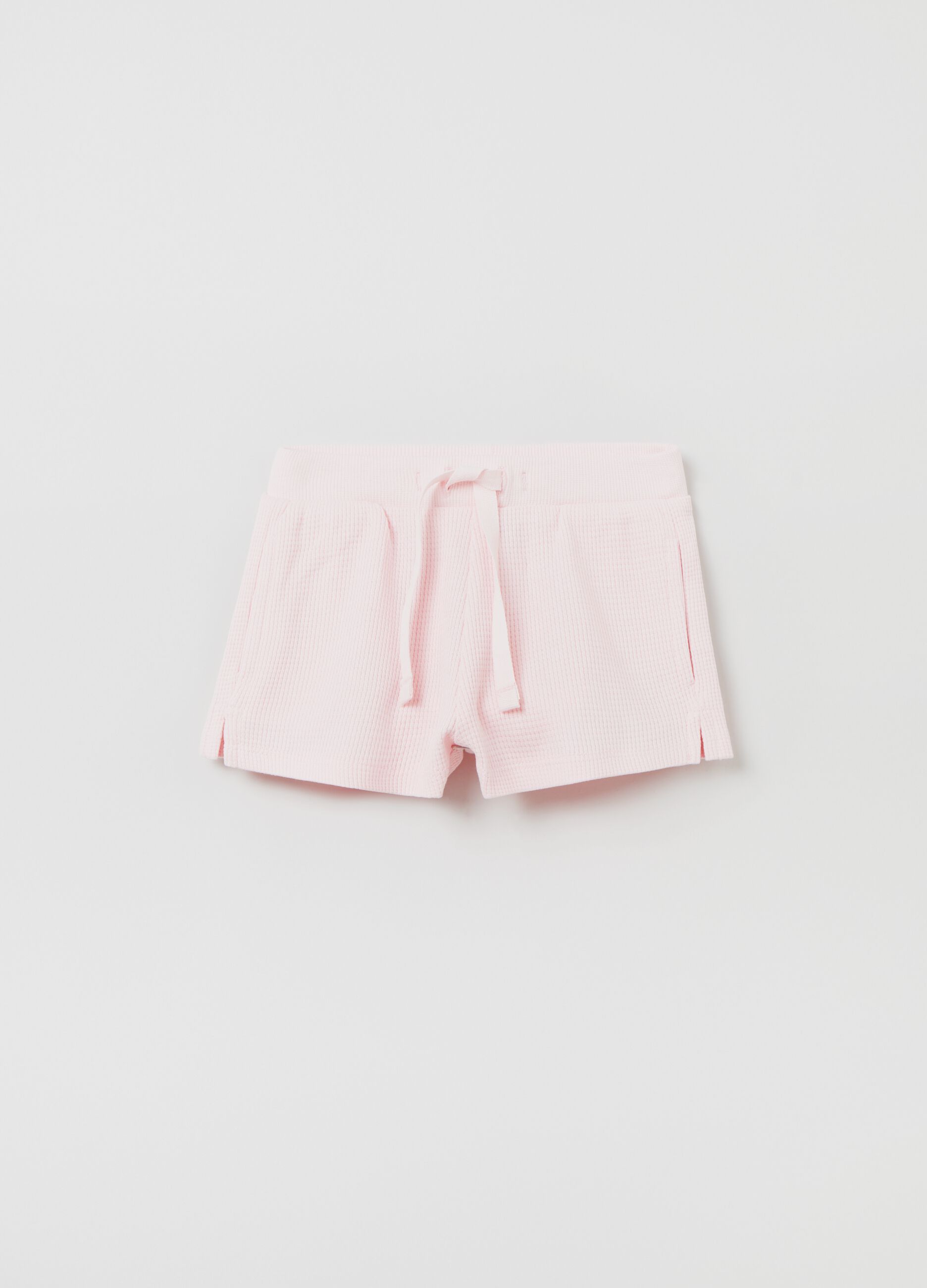Shorts in cotone trama waffle_0