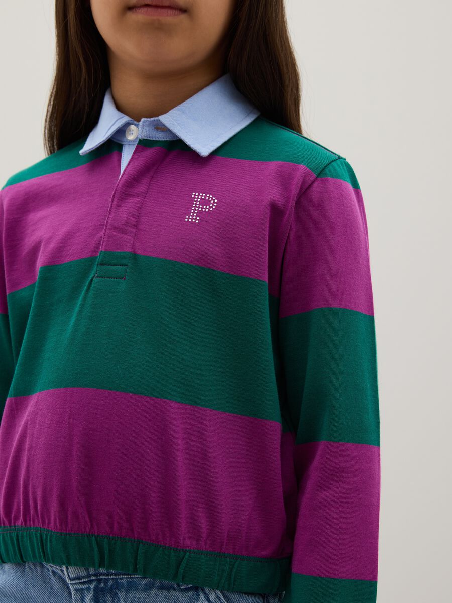 Polo da ragazza in puro cotone multicolor regular fit_2