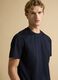 Blue pure cotton jersey T-shirt with crew neck, relaxed fit_0