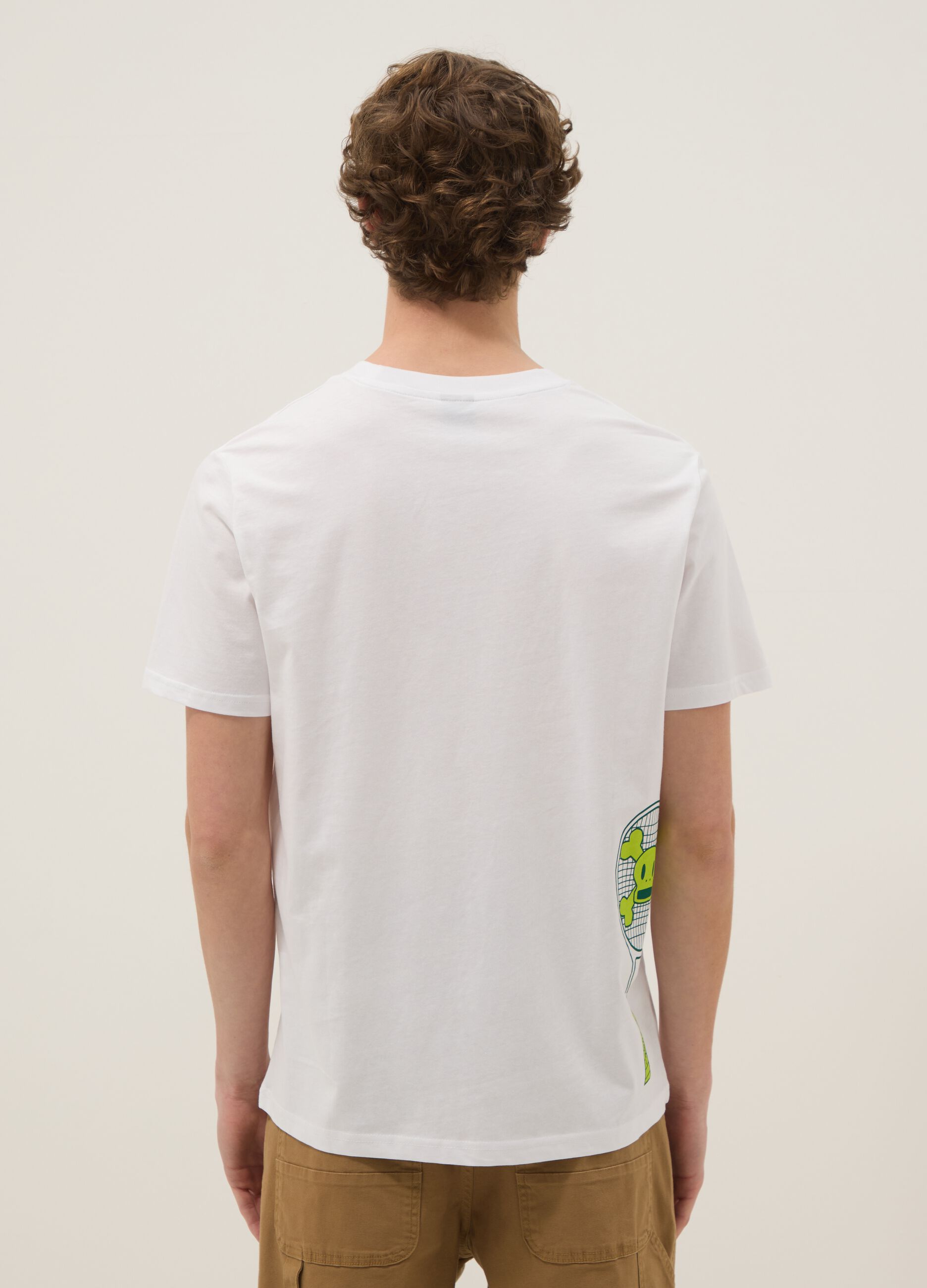 White Paul Frank print T-shirt in pure cotton, regular fit