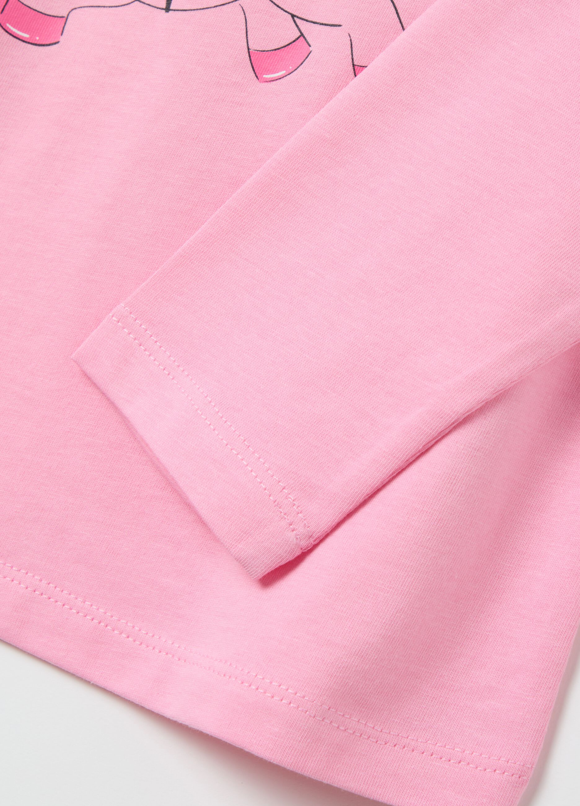 Cotton T-shirt with print and long sleeves