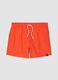 Orange swim shorts with elasticated waistband and drawstring_4