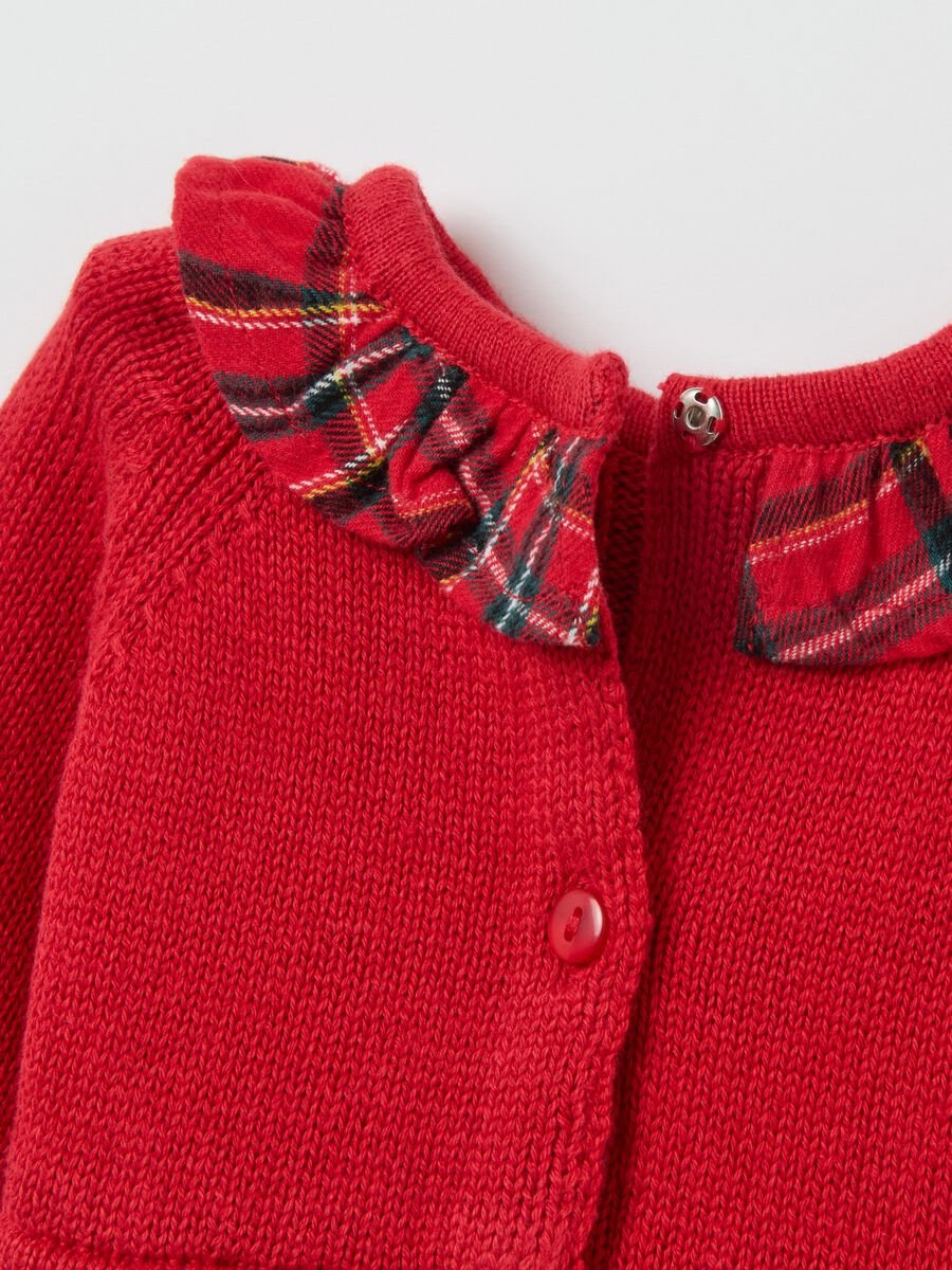 Baby Girls' Red Check Dress in Pure Cotton Regular Fit_3