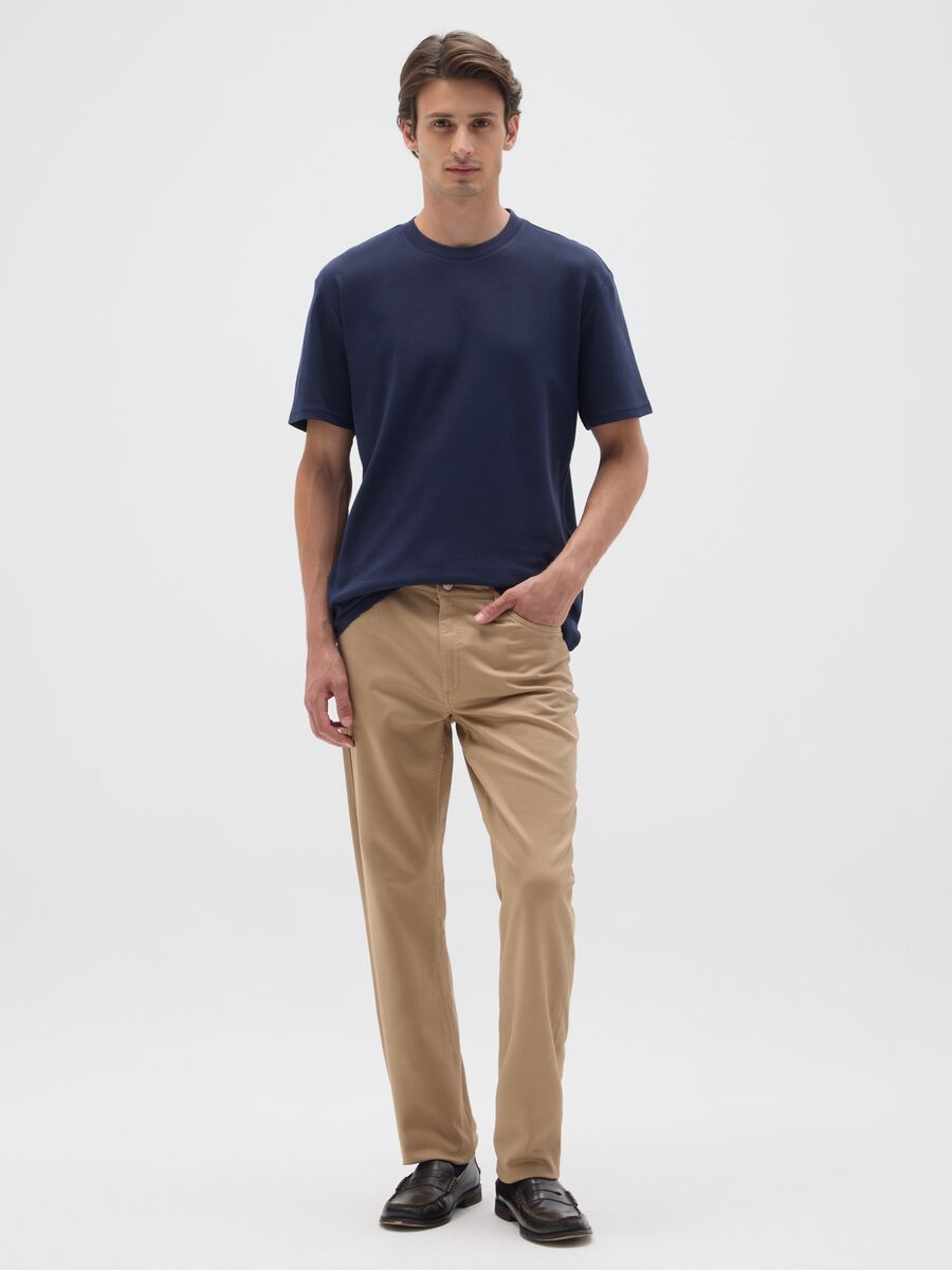 Blue pure cotton T-shirt relaxed fit_1