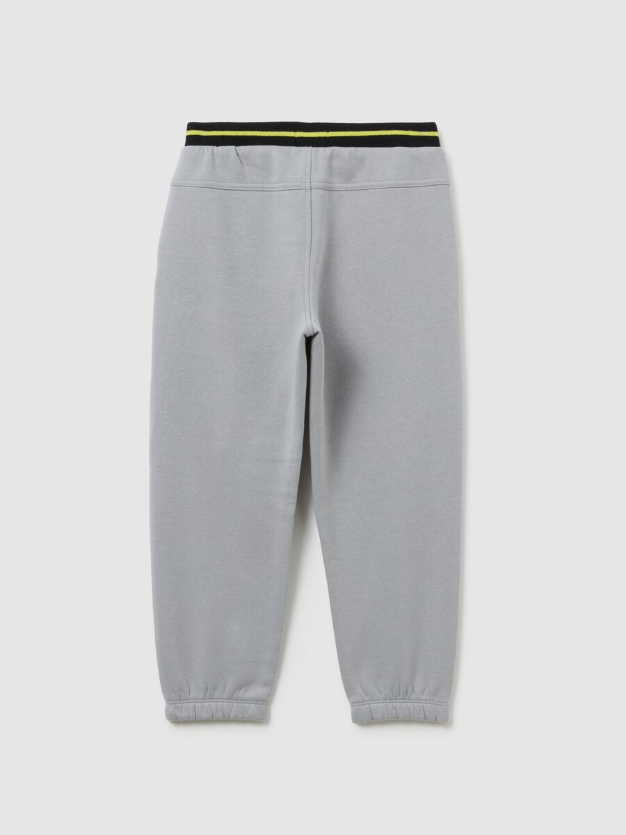 Grey oversized fit boys' joggers in cotton blend_1