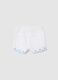 White shorts with floral embroidery in cotton_1