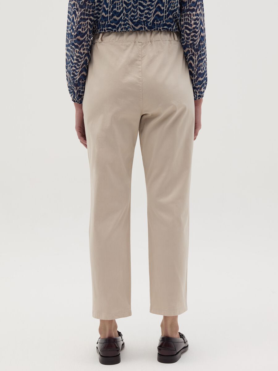 Stretch cotton trousers with drawstring_3