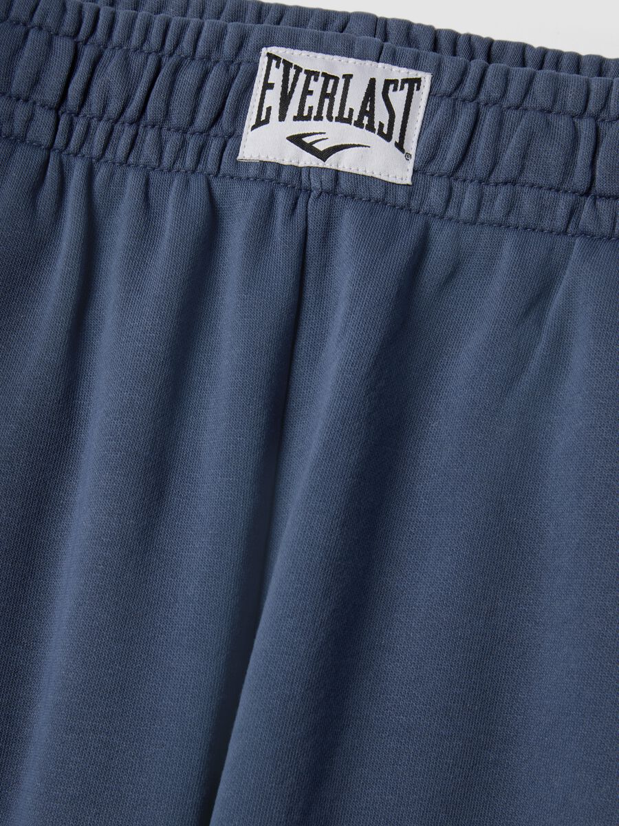 Pantaloncini in misto cotone blu regular fit con logo Everlast_5