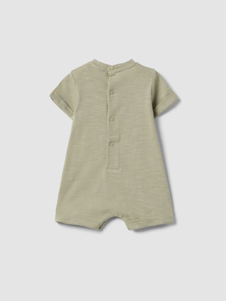 Pagliaccetto verde in puro cotone con stampa animaletti_1