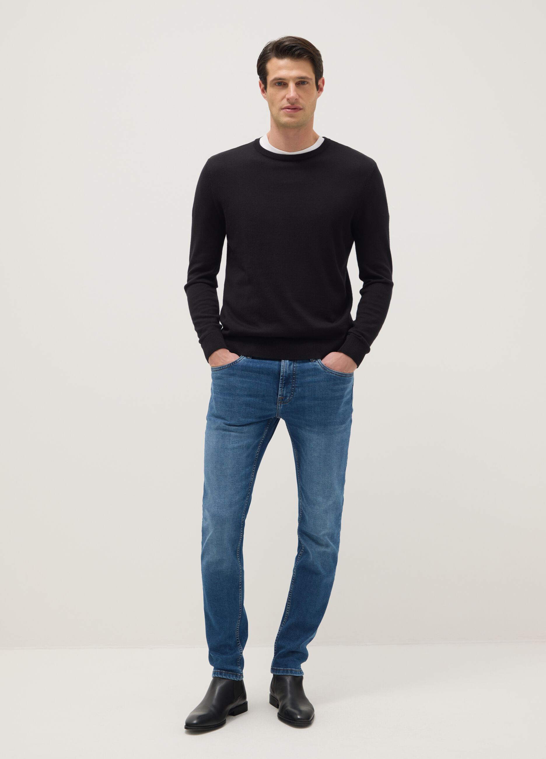 Blue Skinny Fit Stretch Cotton Jeans
