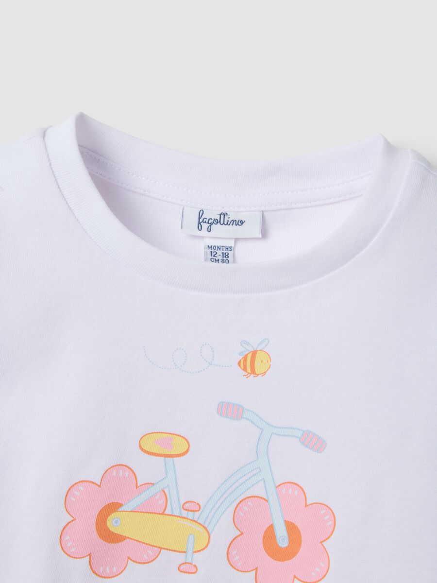 Girls' regular fit multicolour pure cotton t-shirt and shorts set_3