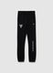 Children's Black Cotton Blend Jogger Trousers Regular Fit Chicago Bulls_0
