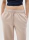 Beige Cotton Blend Regular Fit Trousers_3