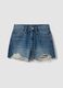 Blue pure cotton denim shorts with rips_4