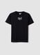 Black pure cotton logo T-shirt, regular fit, for boys_3