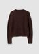 Brown crew-neck cable-knit wool-blend jumper, regular fit_2