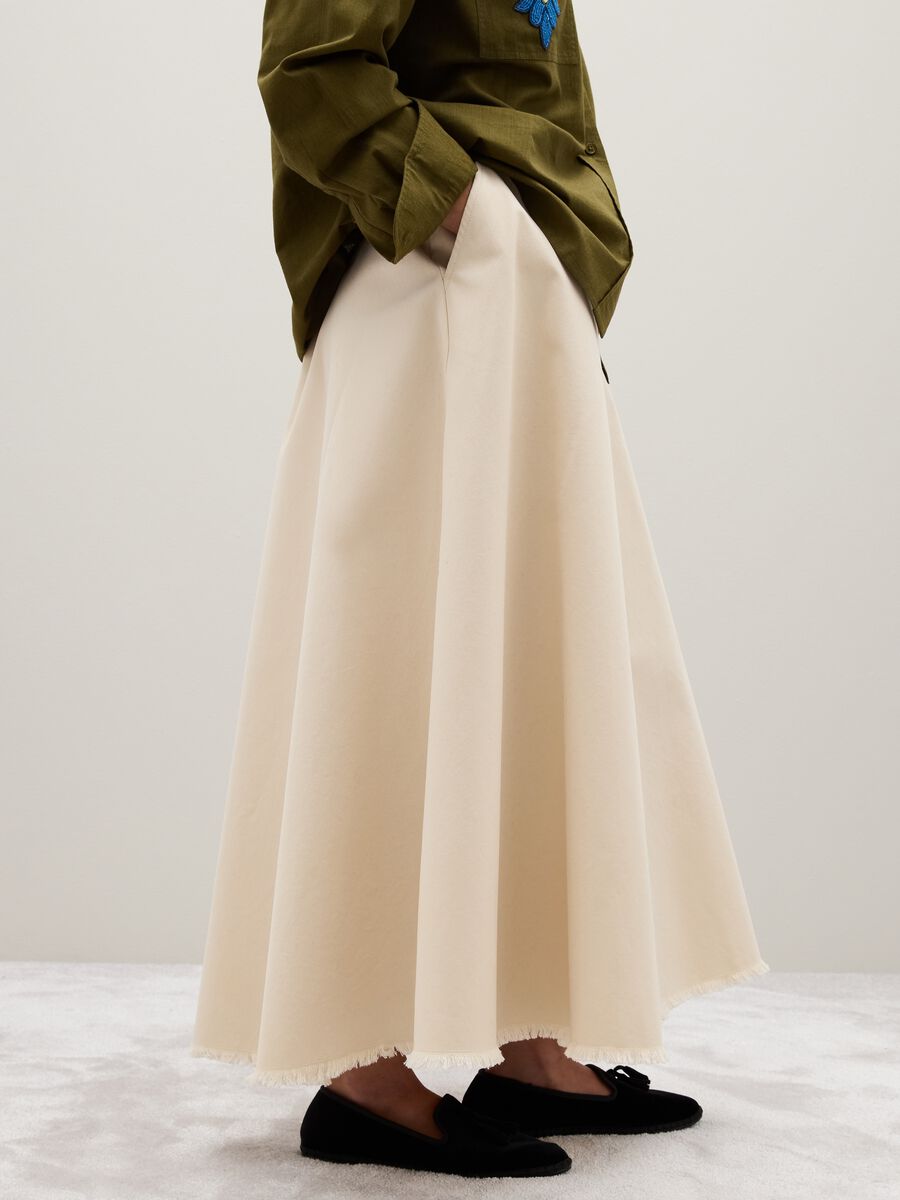 Gonna in puro cotone beige_3
