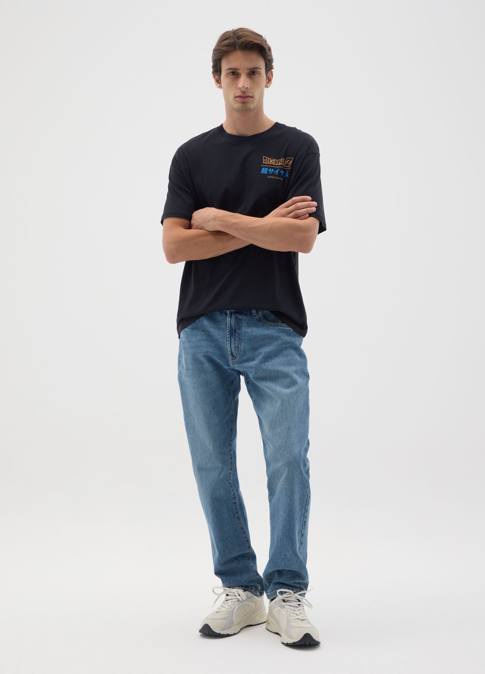 Black pure cotton regular fit t-shirt