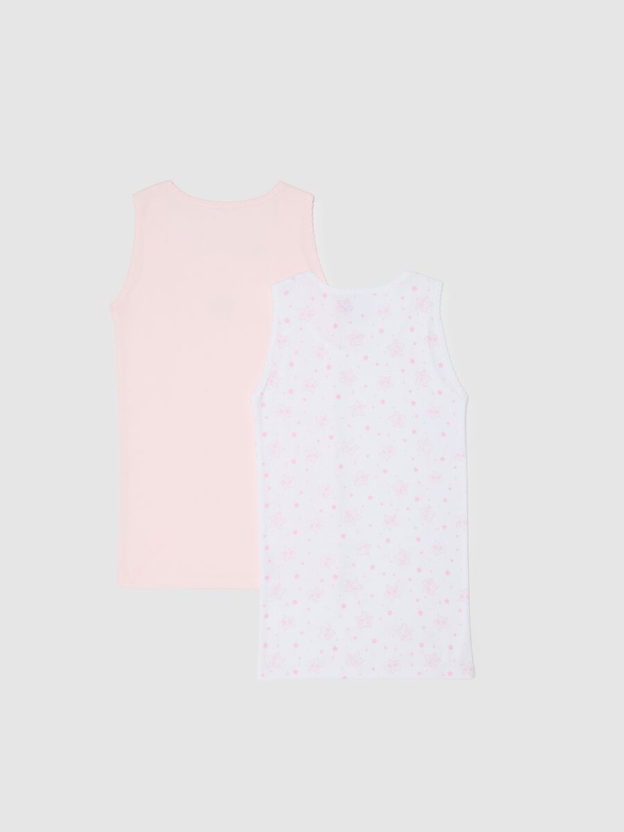 Pack of girls' multicolour cotton vests_1