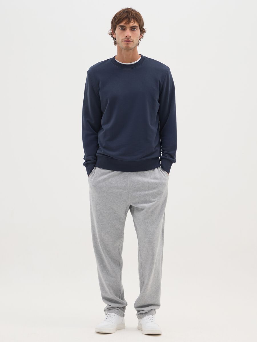 Blue cotton blend sweatshirt, regular fit_1