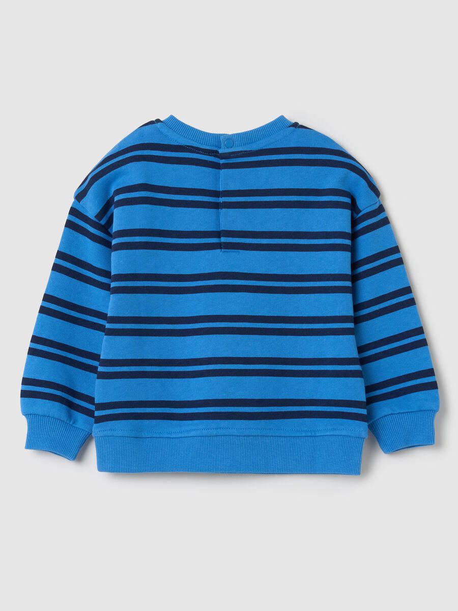 Sweatshirt in striped French terry with "Captain Friend" print_1