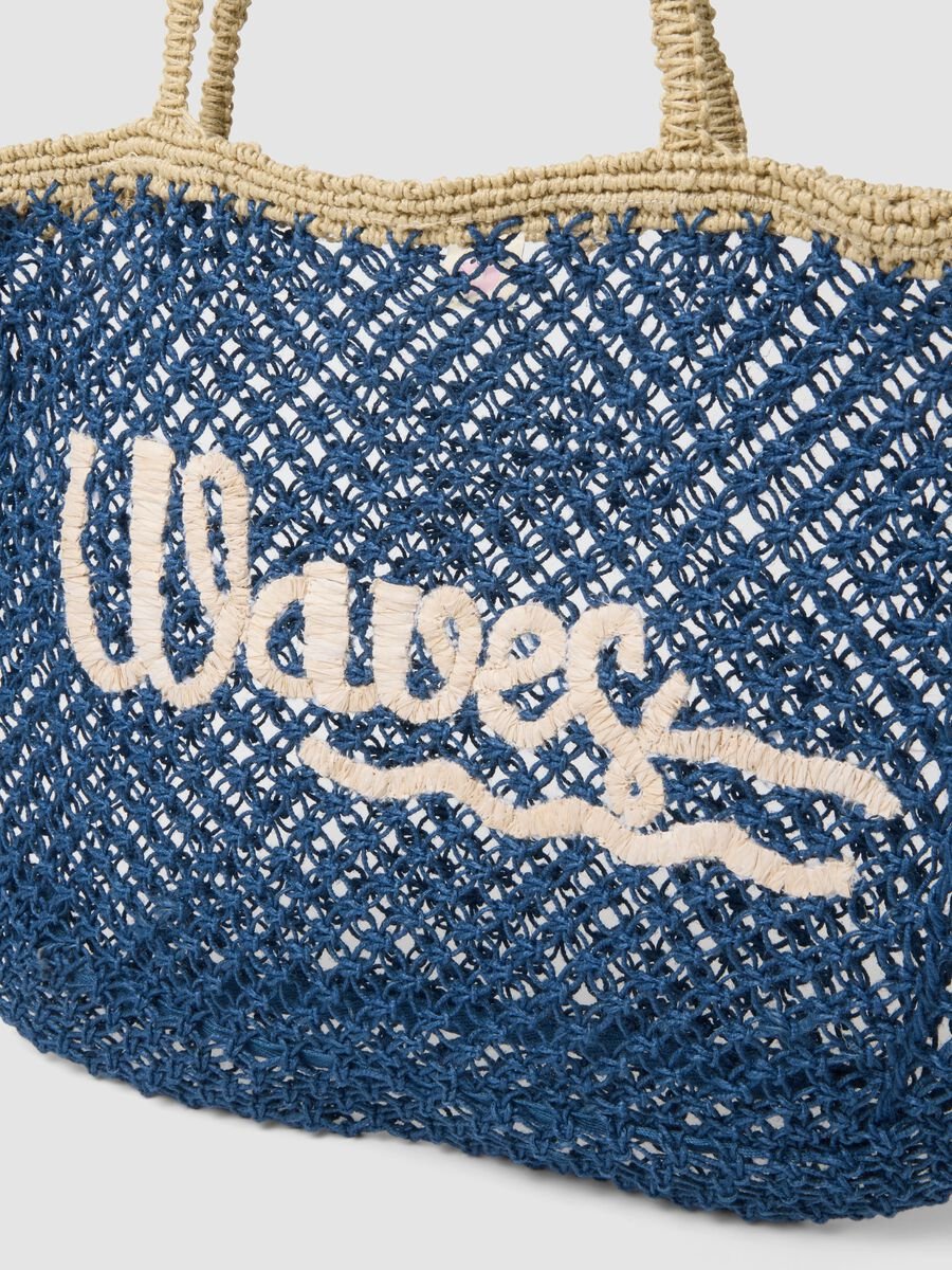 Multicolour open-knit jute-blend beach bag_1