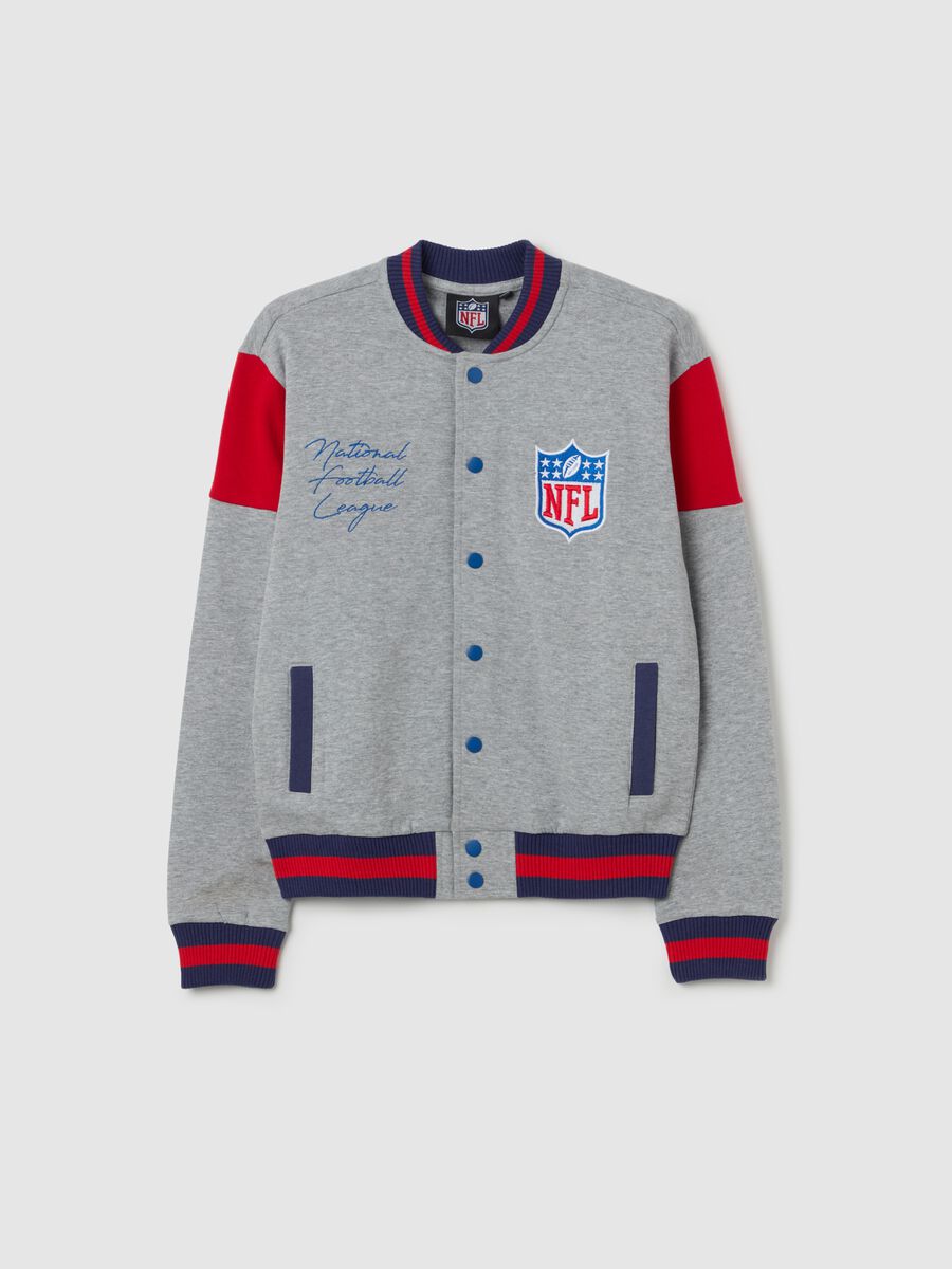 Varsity bomber jacket with NFL embroidery_3