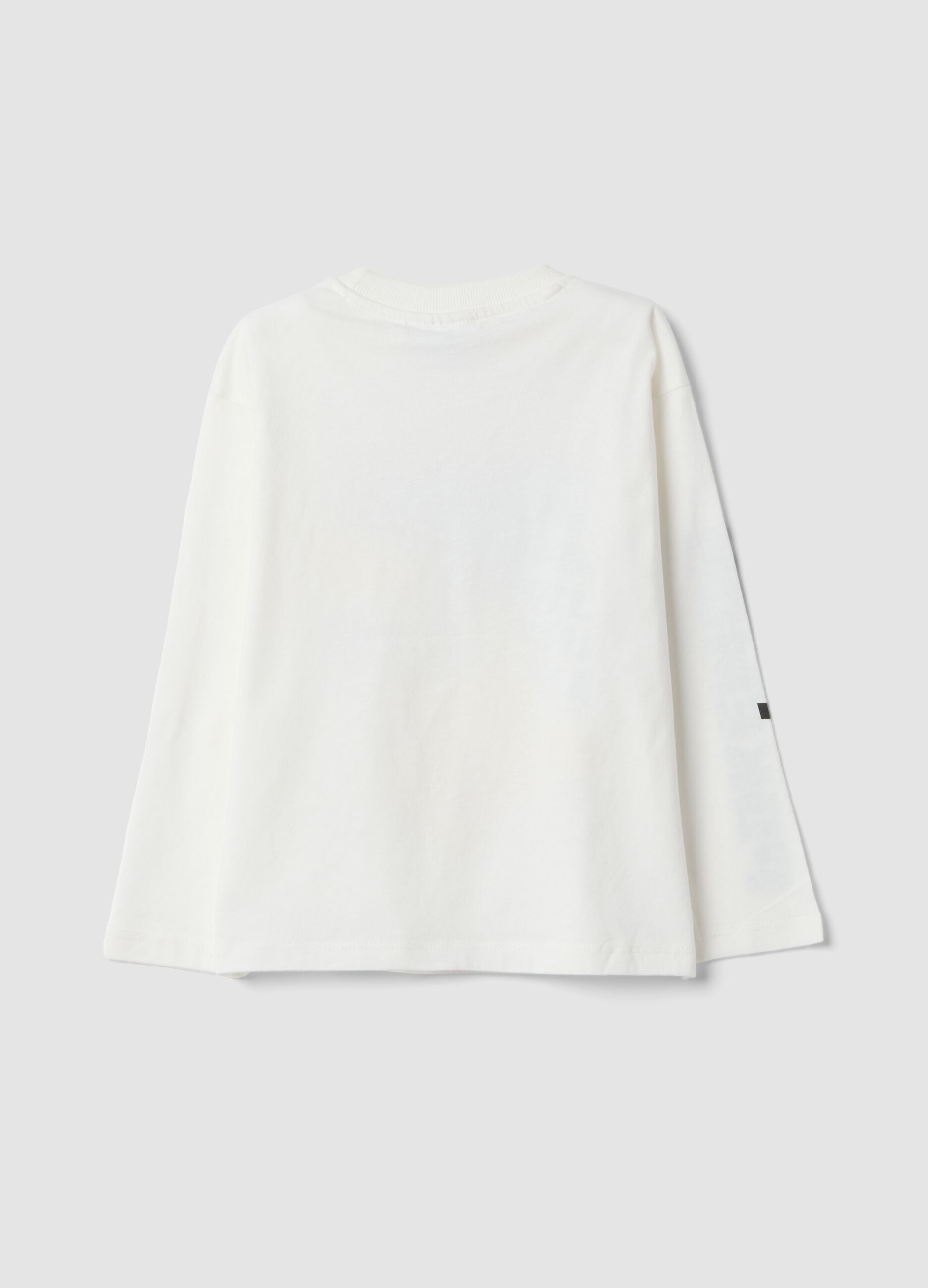 Cream White Pure Cotton T-shirt with Pikachu Print, Regular Fit