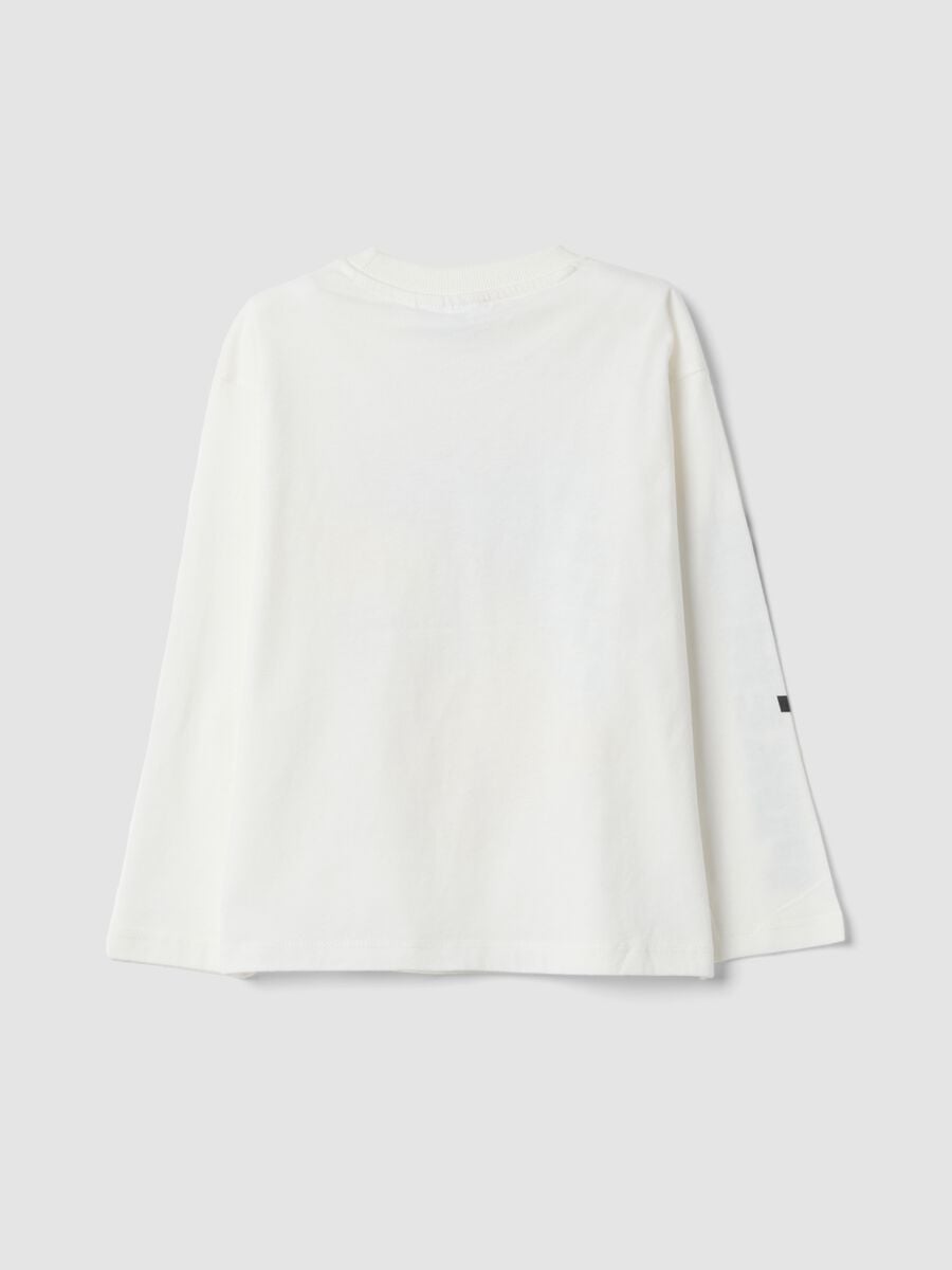 T-shirt bianco panna in puro cotone con Stampa Pikachu regular fit_1