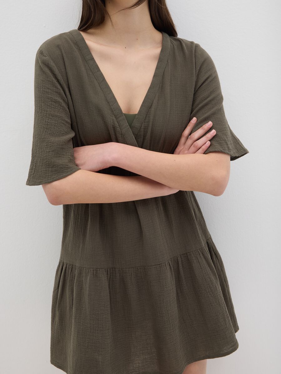 Short green cotton cover-up_3