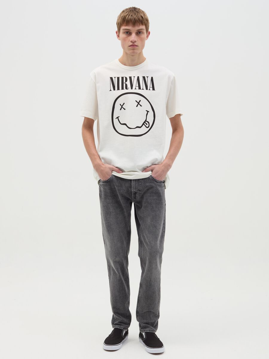 Cotton T-shirt with Nirvana print_1