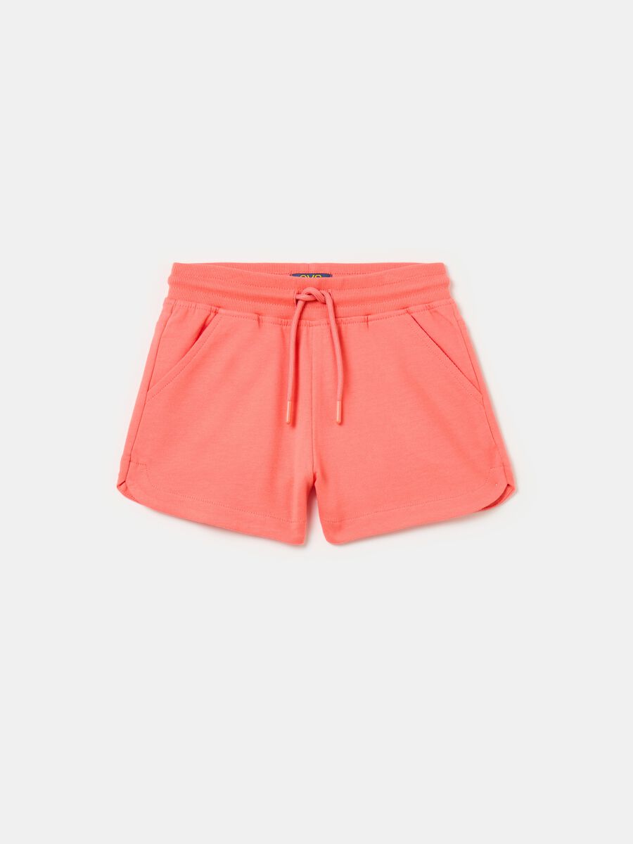 Fleece shorts with drawstring_0