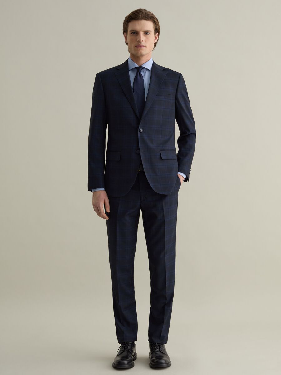 Single-breasted blazer with check pattern_1