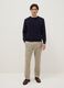 Blue crew neck jumper in pure cotton regular fit_1