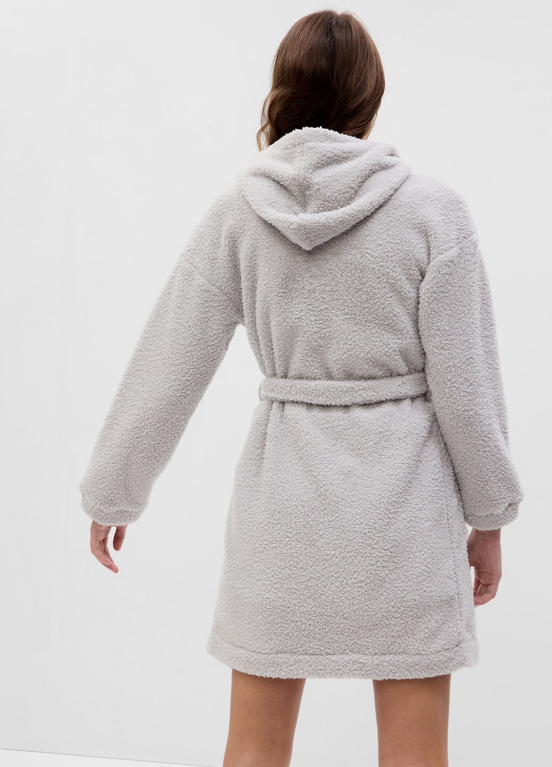 Vestaglia in sherpa con cappuccio