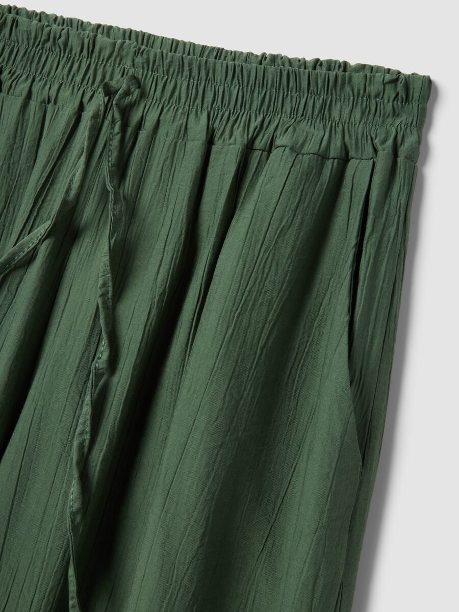 Green viscose-blend palazzo trousers_5