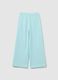 Sky blue wide leg jogger trousers for girls in pure cotton_1