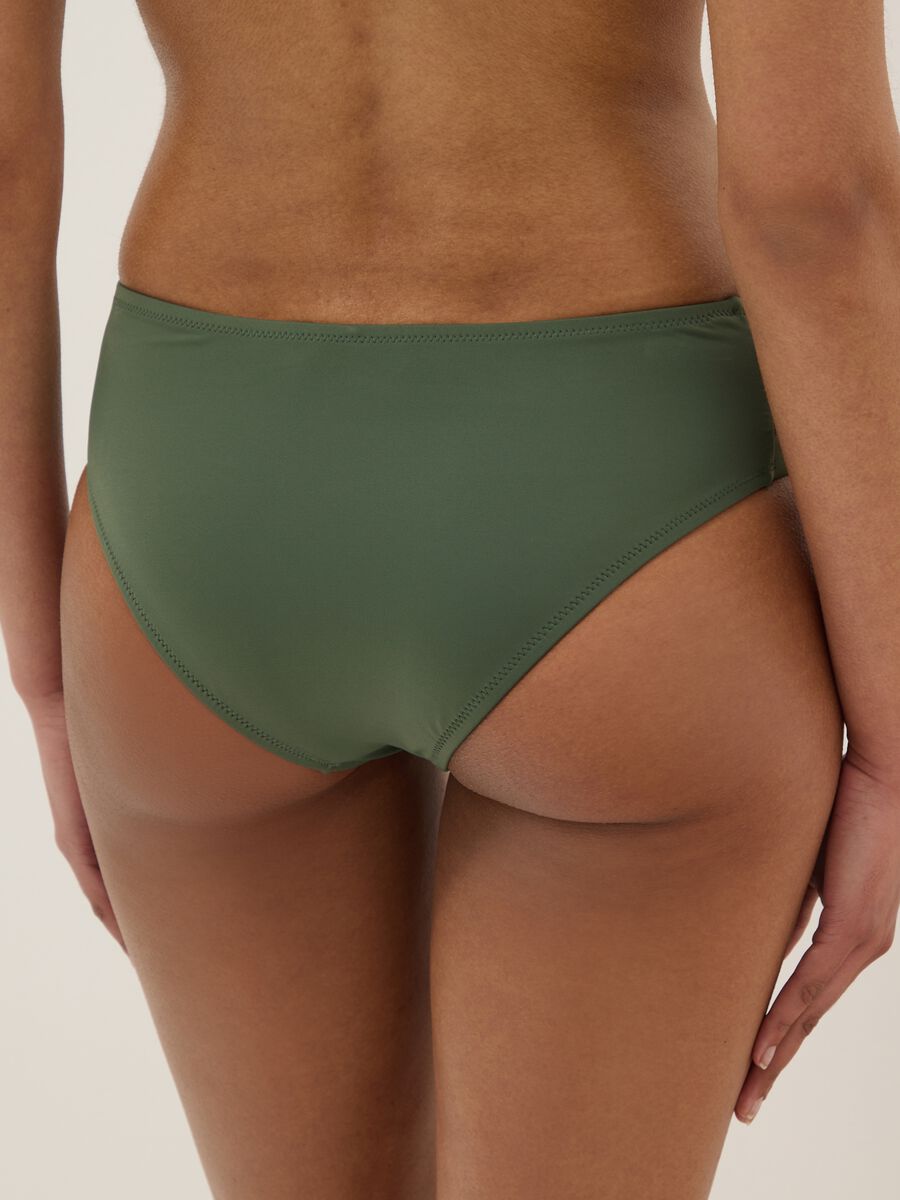 Green stretch swim briefs with side ruching_2