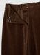 Regular fit brown trousers in cotton and velvet blend_5