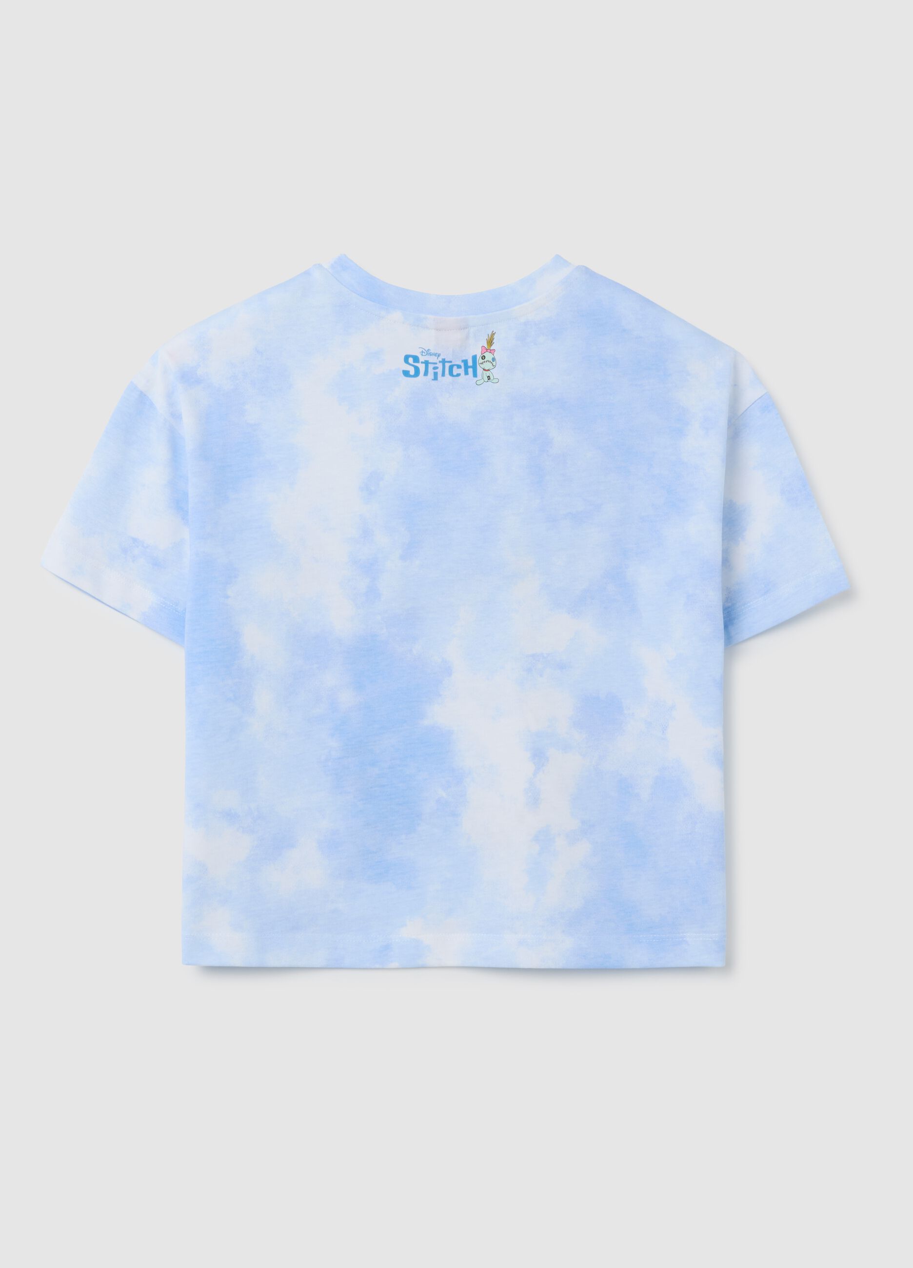 T-shirt da ragazza in puro cotone azzurra regular fit