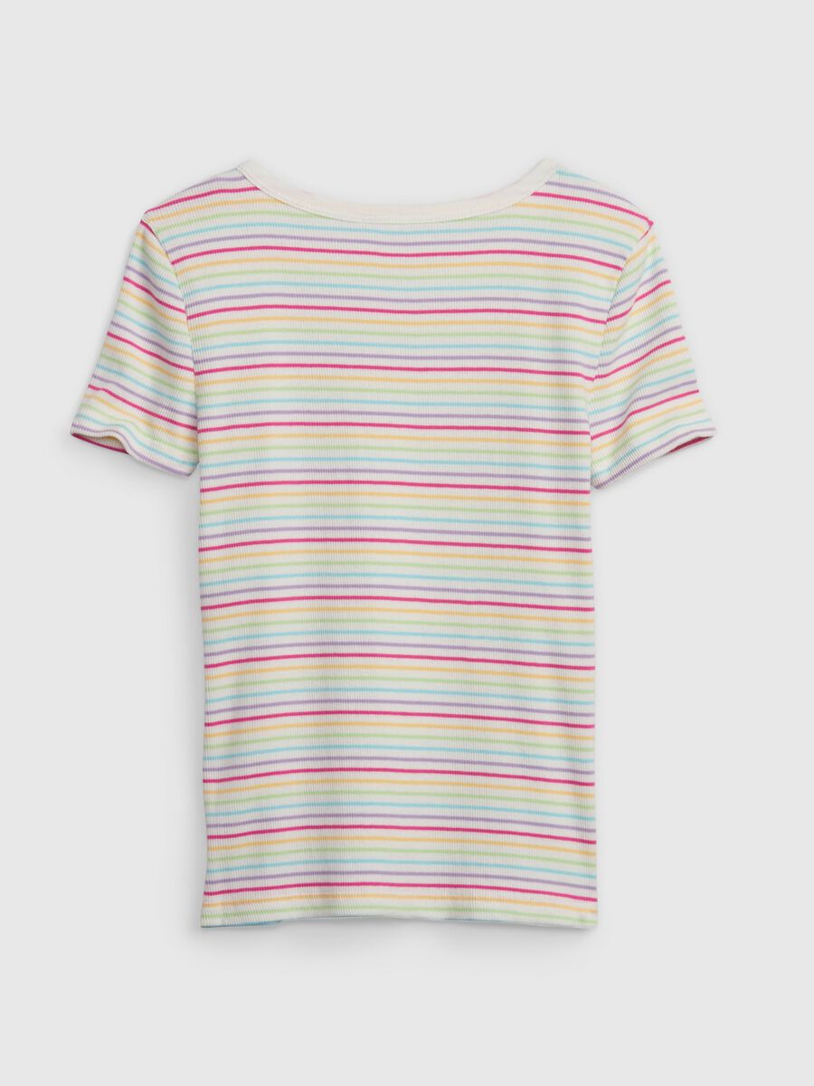 Ribbed T-shirt with striped pattern_1